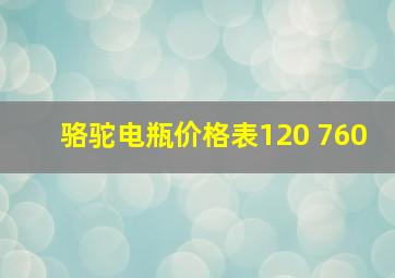 骆驼电瓶价格表120 760